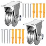 2 Pcs U-Type Pulleys, U-Type Stainless Steel Pulley Blocks, U Groove Pulley Wheels, Wheel Roller for Pulley Blocks with Ball Bearings, Pulley Roller Smooth Wheel for Traction Steel Wire Rope