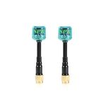 FlyFishRC 2pcs 60mm Osprey 5.8GHz LHCP RP-SMA Antennas 2.82dBi FPV HD Racing Drone Quad Antenna (Blue)