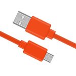 Tour Flat Charging Power Supply Cable Cord Line for Wireless Speaker (Orange)