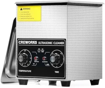 CREWORKS Ultrasonic Cleaner with Heater & Timer, 1/2 Gallon Stainless Steel 60W Ultrasonic Cleaning Machine with Degas & Gentle, 2L Sonic Machine for Professional Jewelry Watch Glasses Cleaning