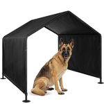 Dog Shade Shelter for Large Medium Small Dogs, Waterproof Dog House Outdoor with Sun & Rain Canopy, Pet House for Dogs/Cat/Chicken/Rabbit - Black (49" L x 49" W x 43" H)