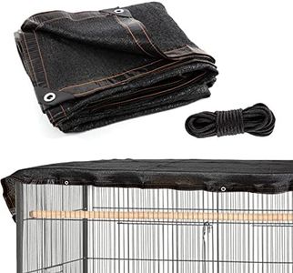 95% High Density Dog Kennel Shade Cover- 10 x 10ft Upgrade Mesh Shade Panel with Grommets- Dog Cage Sunblock Shading Cloth Net Mesh Tarp with Rope for Outdoor Dog House Large Pet Crate Chicken Coop