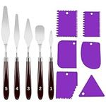 Palette Knife Set 5 Pieces Stainless Steel Palette Knife Set Painting Accessories Art Supplies for Oil Acrylic Painting (Purple)