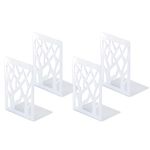 Book Ends, Bookends Heavy Duty, INNÔPLUS Book End Holder for Shelves, Metal Bookend for Office and School, Decorative Tree Unique Design Book Stopper for Gift, Book Binder and Dividers white 2 pair