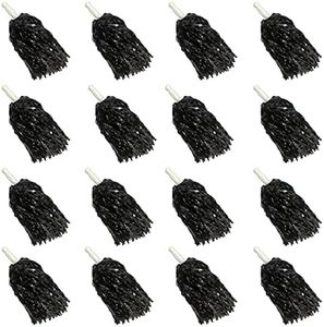 16PCS Cheerleading Pom Poms Metallic Foil Plastic Pom Poms with Baton Handle for Game Sports Squads Dancing Party Football Basketball Club Spirit Sports Stage Performance Celebration (black)