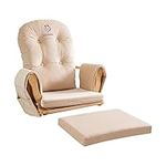 LUXMARS Glider Rocker Replacement Cushions with Storage Soft Velvet Washable Chair Cushion for Glider Rocking Chair 5 PCS Beige