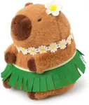 Ditucu Cute Capybara Plush Wear Hawaiian Style Grass Skirt Capibara Stuffed Animals Plushies Toys Hugging Gifts for Kids Brown 9 inch