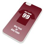 Personalised Gift - Hearts iPhone 6 / 6s Plus Case (Clear Transparent, Football Club Design Theme) Any Name Message on Your Unique - Apple 6+ 6s+ 6Plus 6sPlus TPU The Jam Tarts Jambos Famous Maroons