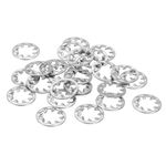 uxcell 100Pcs Internal Tooth Star Lock Washers, 5/16-Inch Stainless Steel Internal Serrated Lock Washer for Mechanical Equipment Fasteners, Silver Tone