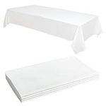 4 White Plastic Tablecloth - 108 X 54 Plastic Table Cloth | Disposable Tablecloths | White Tablecloths | Plastic Table Cover | Tablecloths for BBQ, Party, Fine Dining, Wedding, Outdoor