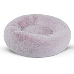 BVAGSS Small Dog Bed,Anti-Anxiety Donut Cuddler Cozy Soft Round Bed,Calming Plush Washable Round Fluffy Pet Cushion Bed for Puppy & Kitten JA037 (20 inch, Gradient Pink)