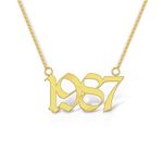 DREAMRAX Gold Special 1987 Year Pendant for Men and Women, Happy Lucky Birthday Year