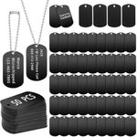 50 Pcs Metal Stamping Blanks - Black Anodized Aluminum Dog Tags, Engravable Blanks for DIY Jewelry, Pet ID Tags, Keychains, Engraving
