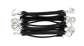 ABN EPDM Bungee Cords with Hooks 10-Pack, 10in (18in Max Stretch) – Heavy-Duty Rubber Tiedown Strap, Tarp Tie Straps