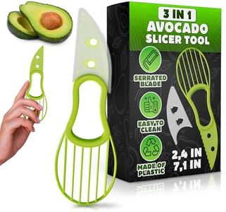 Avocado Peeler 3 In 1 Avocado Slicer Tool - Three in One Avocado Slicer - Green Avocado Cutter and Scooper for Fruits & Vegetable - Peel Avocado Slicer Pitter - Plastic Avocado Knife
