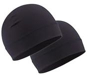 OutdoorEssentials Skull Cap Helmet Liner & Running Beanie for Men, Winter Running Hat, Thermal Cycling Hat, 2 Black, One Size