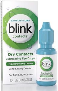 Blink Contacts Lubricating Eye Drops for Soft & RGP Contact Lenses, Lubricant Eye Drops with Hyaluronate for Hydration, Moisturizing & Comforting Daily Eye Care, 0.34 fl oz