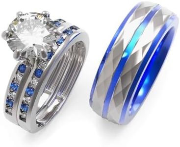 TWO RINGS Wedding Ring Sets His And Hers Promise Ring Couples Bridal Sets Women 925 Sterling Silver aaa Cz Man Wedding Bands