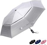 G4Free UPF 50+ UV Protection Travel Umbrella 42 Inch Windproof Silver Coating Sun Blocking Umbrella