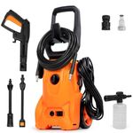 Electric Pressure Washer,1800w,140Bar,7L/min,Power Washer with Adjustable Nozzle Accessory,Foam Cannon,Jet Washer pressure Washer for Home/Car/Driveway/Patio Furniture