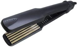 Professional Hair Crimper KM-332C, Black, Ceramic Plates, Wide Crimping Iron