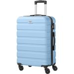 Luggage AnyZip PC ABS Hardside Lightweight Suitcase with 4 Universal Wheels TSA Lock Checked-Medium 24 Inch（LightBlue）