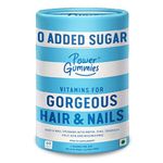 Power Gummies Hair & Nail Vitamins with Biotin & A to E Vitamins | Now with No Added Sugar & New Heart Shape| 60 Gummies Pack for Men, Women | Reduces Hair Fall & Strengthens Nails Growth |100% Vegetarian | Gluten & Gelatin Free