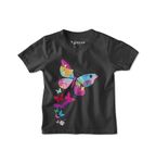 Xenyosa Butterfly Printed T Shirt for Boys and Girls, Trendy Half Sleeve Shirt for Kids Black