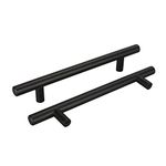 homdiy Black Kitchen Cabinet Handles Drawer Pulls 15 Pack 5 inch (128mm) Hole Centers Black Cabinet Hardware Bar Pulls for Cabinets Black Kitchen Cabinet Handles Modern Cabinet Pulls Drawer Pulls