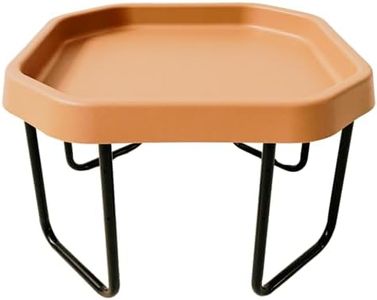 Learning Through PLAYtrays Brown TUFF Table Set, Small 27.5" Textured Sensory Play Tray with Stand, Sand Therapy Tray, Beige Kids Rooms, Montessori Activity Table