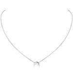 Delicate Moon Necklace for Women 925 Sterling Silver Crescent Charm with Rolo Chain 40cm Minimalist Jewelry