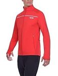 TCA Men's Thermal Cycling Running Jacket Reflective Breathable Windproof Jacket with zip pockets - High Risk Red, L