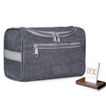 DancingDog Travel Bag -Toiletry Organizer, Cosmetics Pouch for Men & Women - Premium Grey