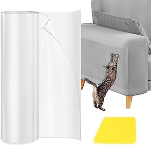 Cat Scratch Sticky Paws Tape, 15.7" x 118" Cat Furniture Protector Tape Transparent Free Cutting Anti Scratch Furniture Protector, Cat Sofa Protector for Carpet, Sofa, Couch, Door