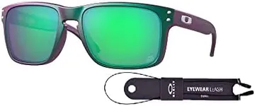 Oakley Holbrook OO9102 9102T4 55MM TLD Matte Purple Green Shift/Prizm Jade Square Sunglasses for Men + BUNDLE Accessory Leash + BUNDLE with Designer iWear Eyewear Kit…