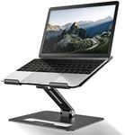 Foldable Laptop Stand, Minthouz Foldable Ventilated Aluminum Computer Riser with Heat-Emission Holes, Ergonomic Height Angle Adjustable Compatible with MacBook Pro/Air, All Laptops 10-17 inch(Black)