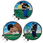 Golf Ball Marker Set of 3 with Magnetic Golf Hat Clip Golf Accessories Funny Golf Gifts for Men Women Golf Lovers