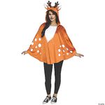 Fun World Costumes Hooded Deer Poncho for Women Standard Brown