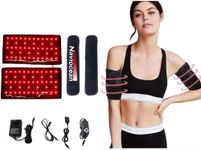 Naviocean 2Pcs Infrared Red Light Thera-py Arm Belt, 660nm and 850nm Red Light Thera-py Arm Wrap with Timer & Brightness Setting Red Light Arm Pad for Arm Knee Shoulder Joints Muscle Pain Relief