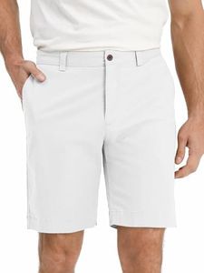 Havana Breeze Men's Stretch Golf Shorts Relaxed Fit Summer Beach Shorts Casual Cotton Flat Front Short Inseam 9'' White 32