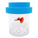 Kirmoo Floating Fish Breeding Box Acrylic Breeding Isolation Box for Aquarium Tank Hatchery Incubator Breeder Box for Baby Fish Betta Shrimp Clownfish Guppy (Blue, Medium)