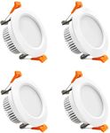 LightingWill 3 Inch LED Downlight, 5W Recessed Lighting Dimmable Ceiling Light, 3000K Warm White, CRI80 with LED Driver(40W Halogen Equivalent), 4 Pack