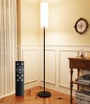 UUJ LED Floor Lamp for Living Room, Dimmable Standing Lamps with Foot Switch,Remote Custom Color Temperature Black Pole Lamp with Lampshade,9W Led Bulb Tall Lamps for Bedroom Office Kid Room Decor