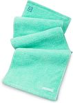 FACESOFT Eco Friendly Gym Towel for Working Out - Soft and Absorbent Cotton Exercise Towel - No Synthetic Microfibers or Plastics - Sweat Towel for Gym, Fitness, Sports, Yoga - Aqua - 1 Pc