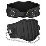 Seektop 2in1 Weight Lifting & Dip Belt - GYM Workout Weightlifting Belt with Chain, Neoprene Waist Dip Belt for Weight Lifting, Squat, Training, Fitness, Men & Women