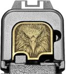 Milspin CNC Milled 3D Engraved Slide Back Plate Compatible with Glock Gen 1-5 I 3 Dimensional I Made in USA (3D Eagle Head, Brass, Models G43 G43x G48)