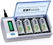 EBL LCD Universal Battery Charger and Discharger with 4 x Ni-MH Rechargeable D Battery 10000mAh