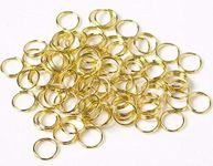 LASSUM 200PCS 10mm Double Loops Round Split Jump Rings Wire Connector for Jewelry Making,Gold