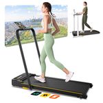 UREVO 2 in 1 Treadmills for Home Foldable, Walking Pad with APP Control, 1-10 km/h Under Desk Treadmill with Double Shock Absorbent, Remote Control & LED Display