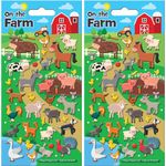 Paper Projects 01.70.19.017 On The Farm 3D Squishy Foam Reusable Stickers, 19.5cm x 9.5cm (Pack of 2)